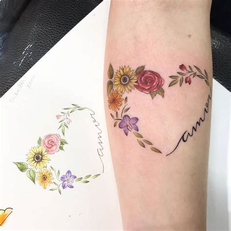 tatuaje corazon con flores|tatuajes de corazones.